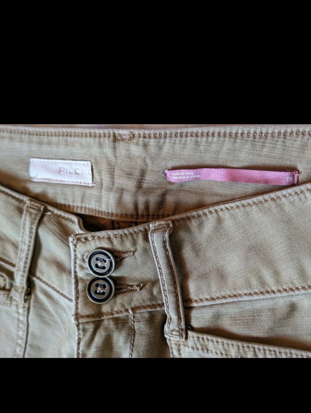 Anthropologie Pilcro The Wanderer Low Rise Carpenter Pants Khaki Size 25